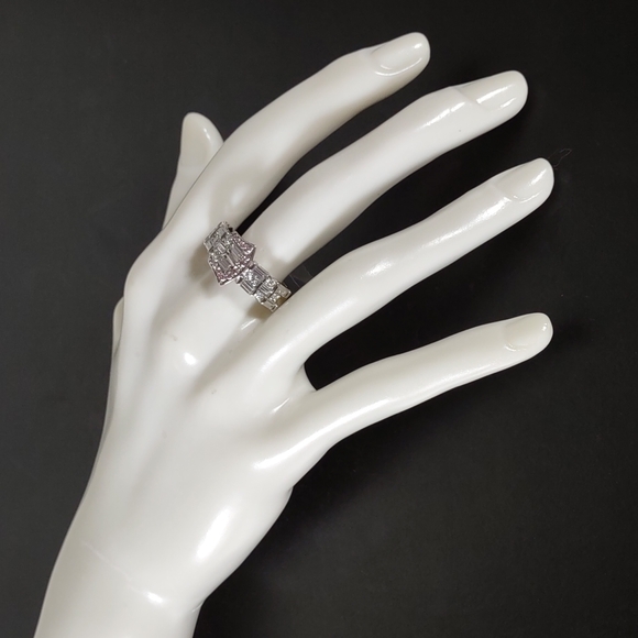 Absolute ™ Cubic Zirconia/Sterling Silver Buckle Ring - Picture 2 of 12